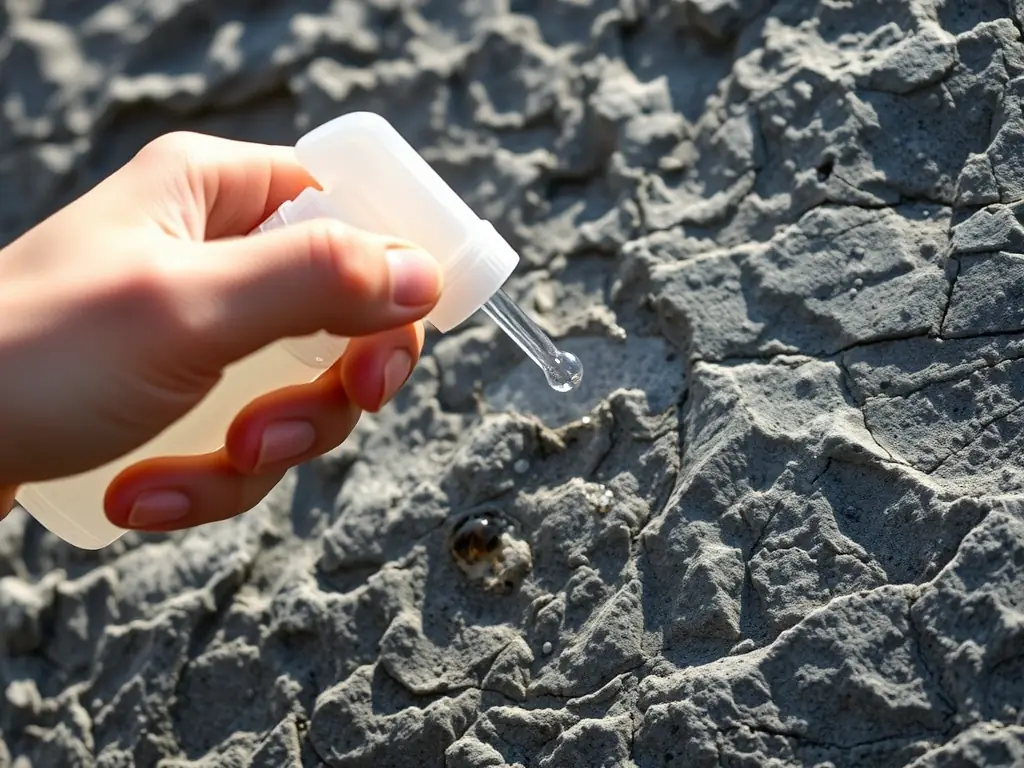 A close-up shot of Soudal impregnation being applied to a stone surface. The image highlights the protective layer being formed.
